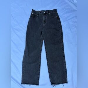 Madewell Women's Straight Leg Jeans in Dark Gray